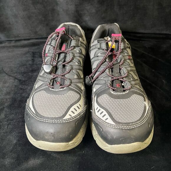 Keen Work Shoes Womens  7.5 Asheville Black Mesh Aluminum Toe ESD Drawstring - Picture 6 of 8